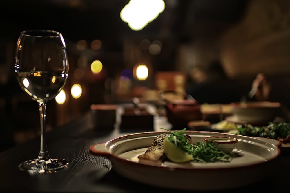 Meal and table setting like the most romantic restaurants in Durham, NC